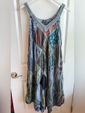 Advance Patchwork Midi Dress Coverup Bohemian Hippie Summer Festival One Size